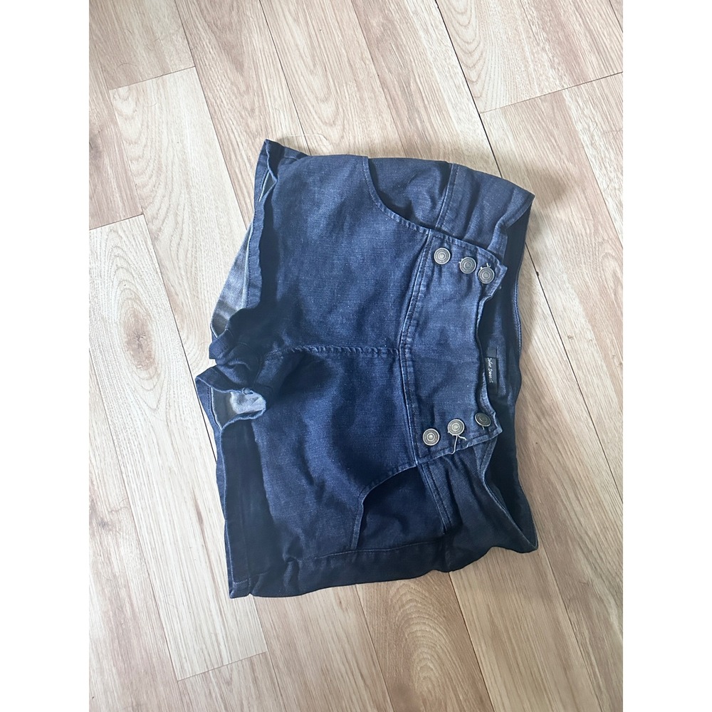Color Swatch Denim High Waist Button Front Shorts Dark Wash Medium M